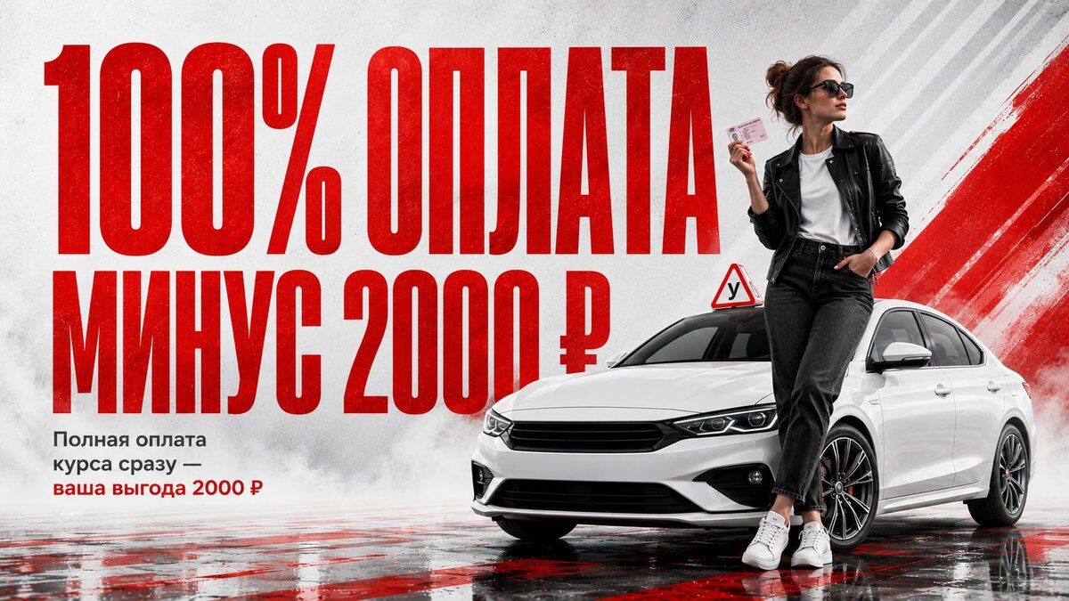 Акция «Получите скидку 2000 рублей на обучение в автошколе!»